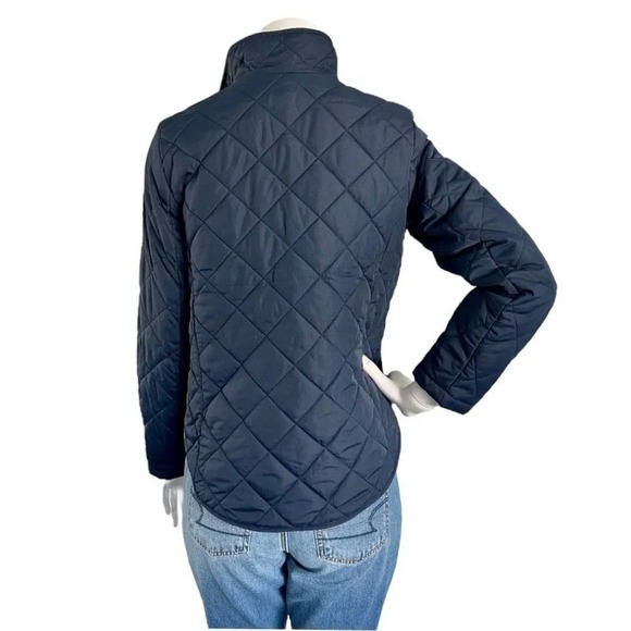 J.Crew Navy Quilted Jacket XS Red Lining Preppy Equestrian Classic lightweight - Picture 5 of 11